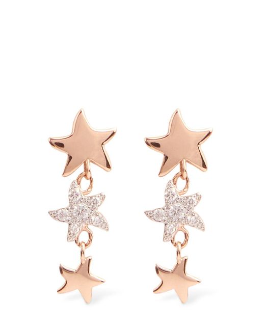 Dodo White 9kt & Diamond Star Mono Earring