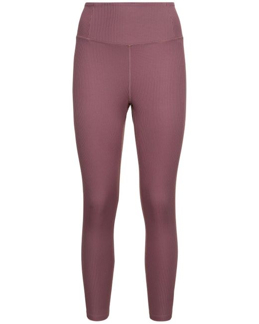 GIRLFRIEND COLLECTIVE Purple High Rise 7/8 Ribbed Tech leggings