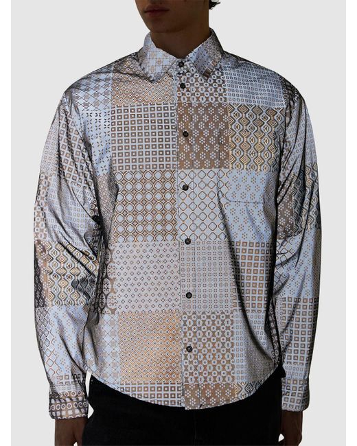 Camisa de tela reflectante 4SDESIGNS de hombre de color Gray