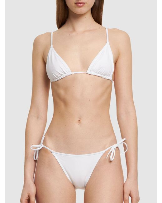 Eres White Mouna Triangle Bikini Top
