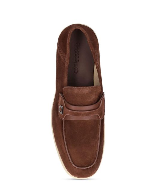 Ferragamo Brown Drame Leather Loafers for men
