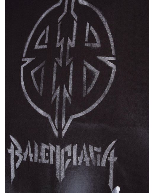 Balenciaga Vintage-baumwoll-t-shirt "metal Bb" in Black für Herren