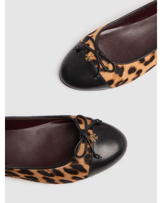 Tory Burch Brown 10mm Hohe Ballerinas Aus Leder