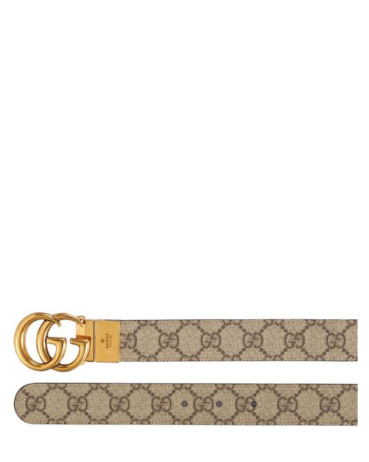 Cinturón gg marmont reversible Gucci de color Metallic