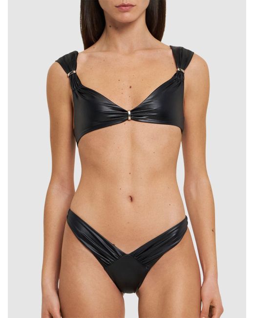 Slip bikini in lycra drapeggiato di DSquared² in Black
