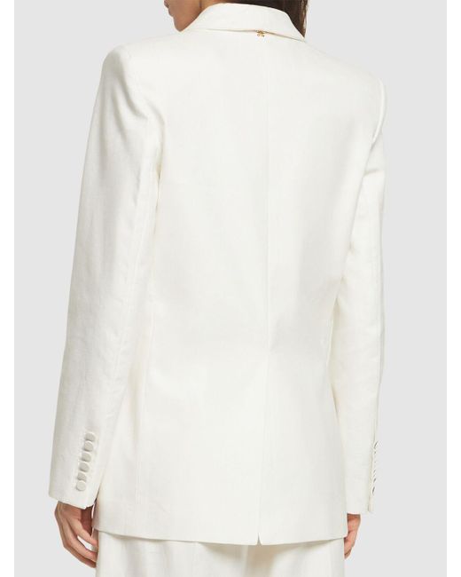 Giacca in misto lino / collo sciallato di Nina Ricci in White