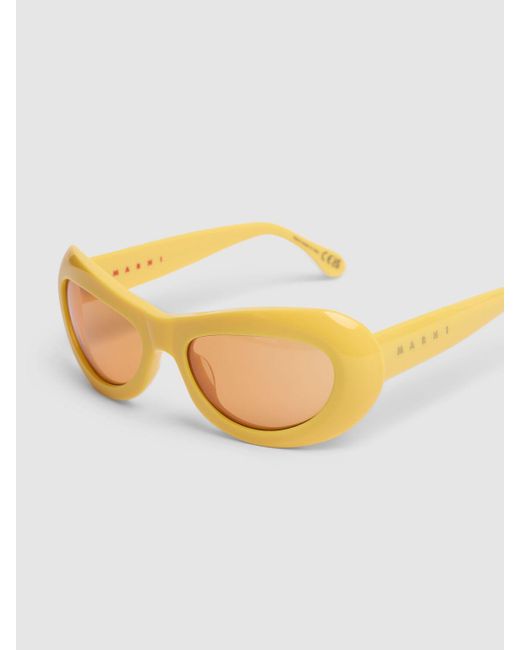 Marni Natural Field Of Rushes Round Sunglasses