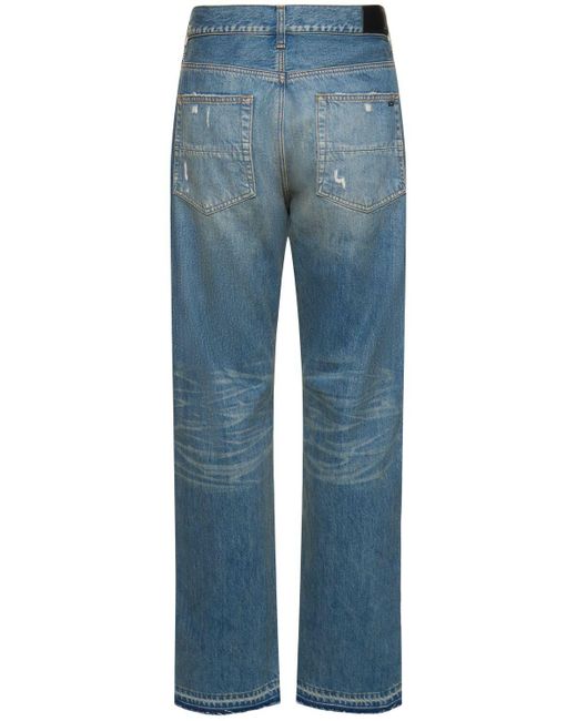 Jeans rectos de denim de algodón Amiri de hombre de color Blue