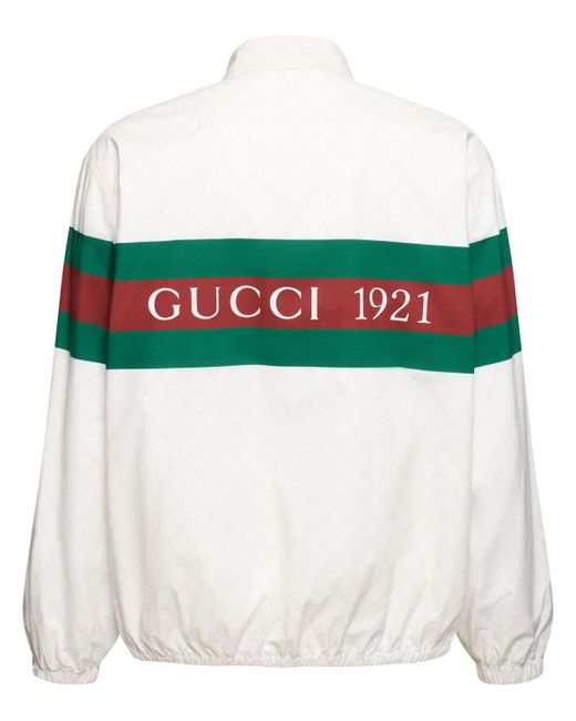 Veste en coton imprimé gg Gucci pour homme en coloris White