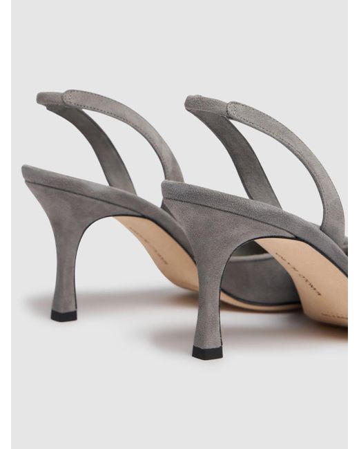 Manolo Blahnik Maysli スエードスリングバックパンプス 70mm Metallic
