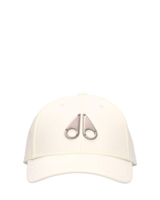 Cappello baseball in cotone con logo di Moose Knuckles in Natural da Uomo