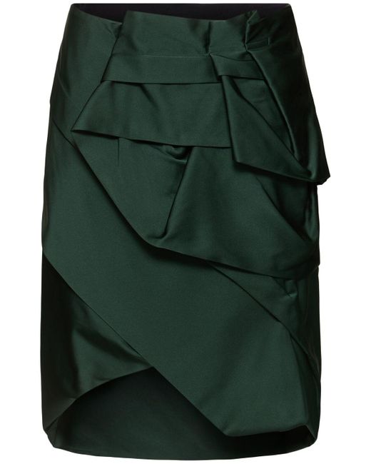 Dries Van Noten Sispy サテンスカート Green