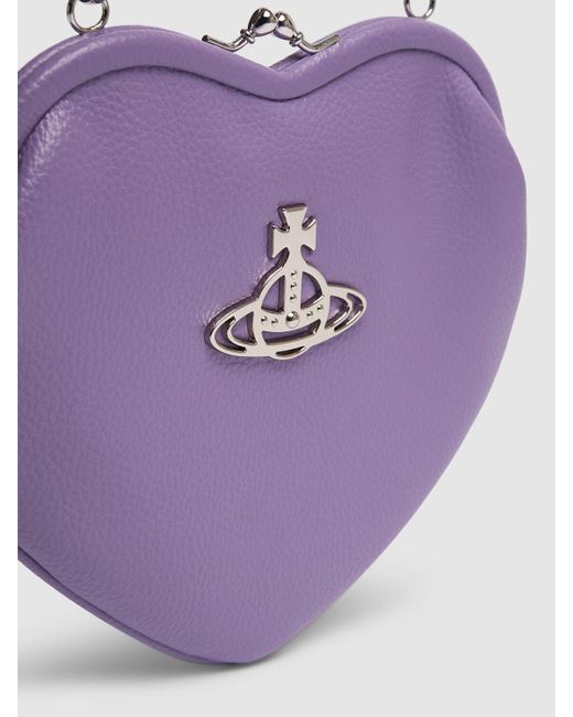 Vivienne Westwood Purple Belle Heart Frame Faux Leather Bag