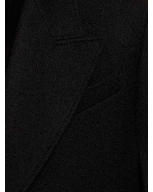 Cape courte en laine à double boutonnage Wardrobe NYC en coloris Black