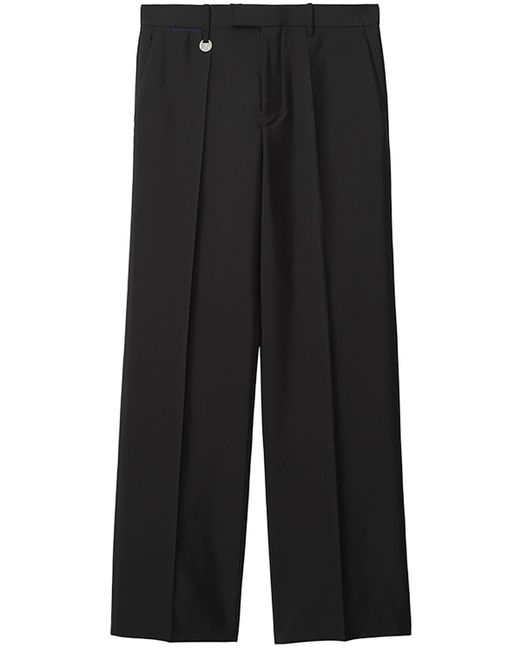 Pantalones de seda y lana Burberry de color Black