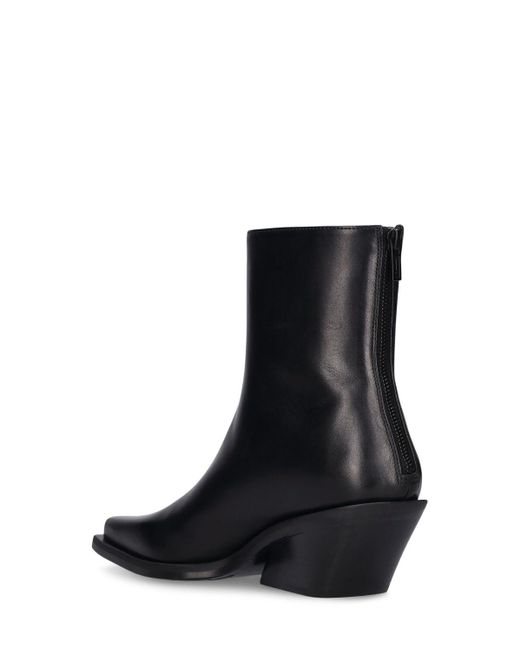 Ann Demeulemeester Black 55mm Rumi Leather Cowboy Ankle Boots