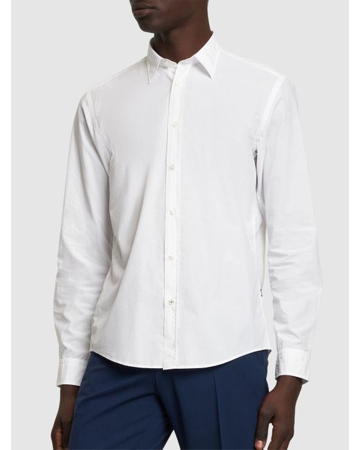 Boss White S-Roan Kent Cotton Shirt for men
