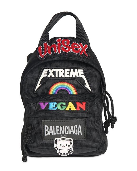Balenciaga Black Gamer Patch Oversized Nylon Backpack for men
