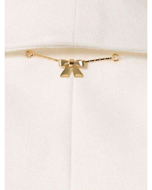 Veste en lin mélangé à col châle Nina Ricci en coloris White