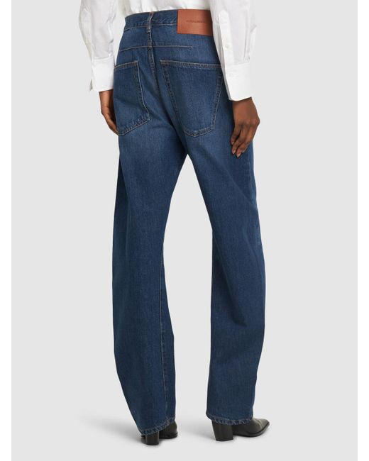 Jeans anchos de denim Victoria Beckham de color Blue