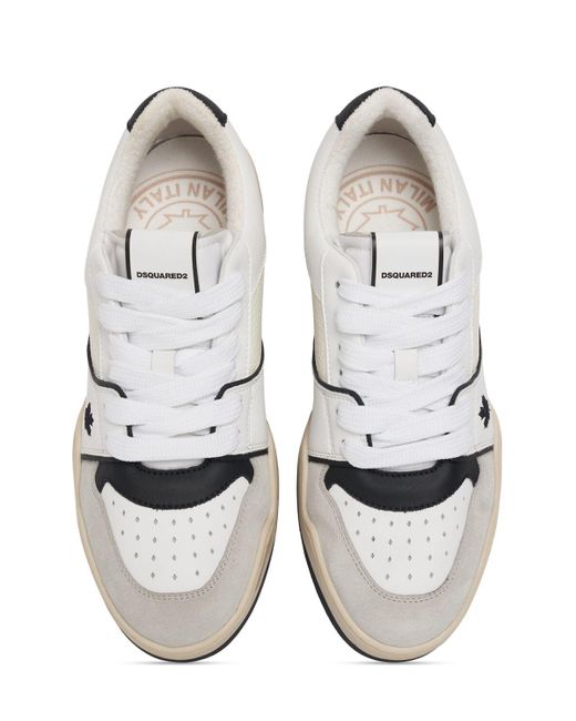 DSquared² Pink Logo Leather Sneakers for men