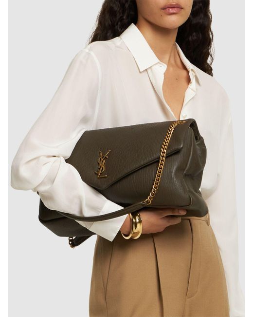 Saint Laurent Brown Large Calypso Leather Shoulder Bag