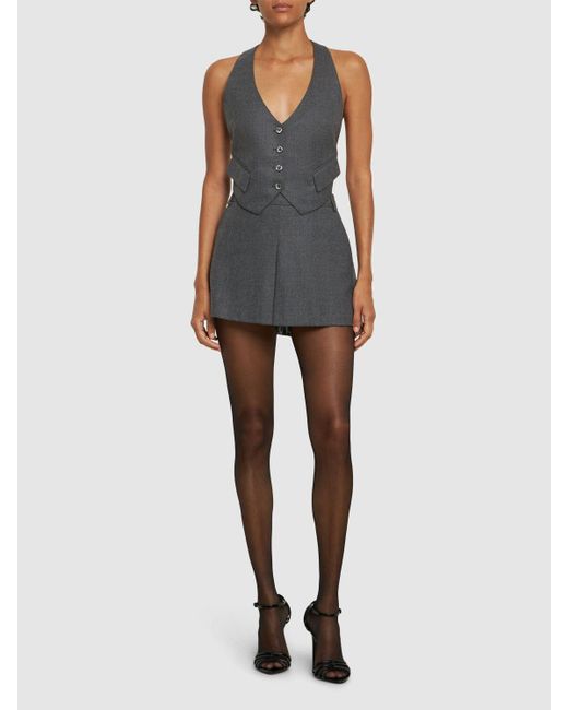 Tom Ford オープンバックウールベスト Gray