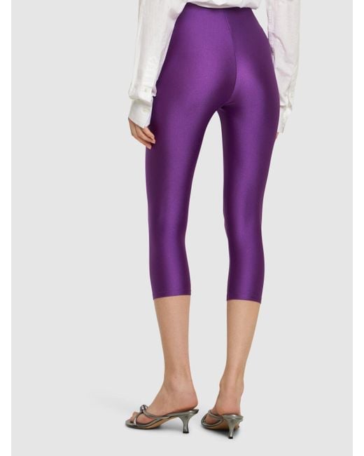 ANDAMANE Purple Holly Shiny Lycra 3/4 leggings