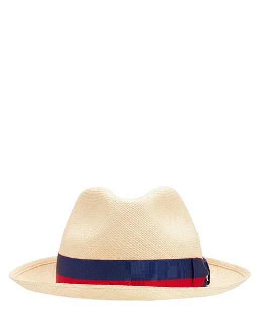 Borsalino Multicolor Federico Medium Brim Straw Panama Hat for men