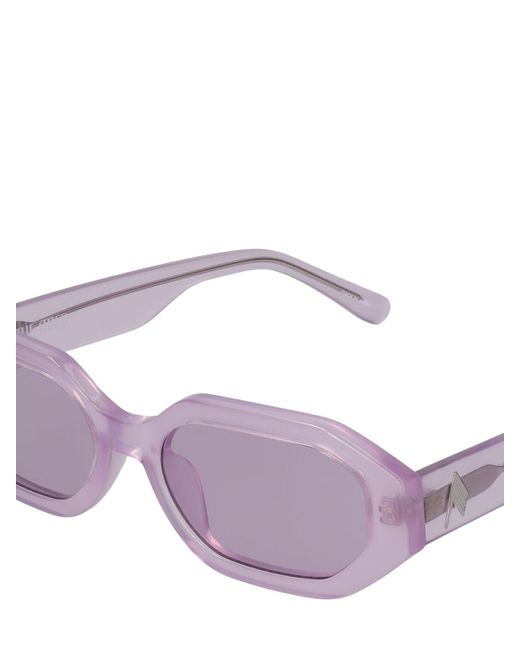 The Attico Purple Irene Squared Acetate Sunglasses