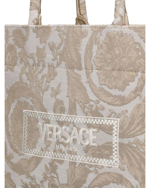 Versace Natural Small Barocco Jacquard Tote Bag