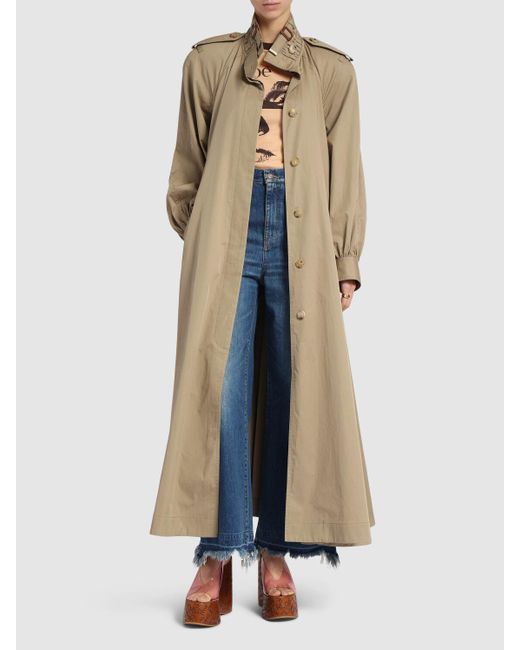 Chloé コットンギャバジンロングトレンチコート Natural
