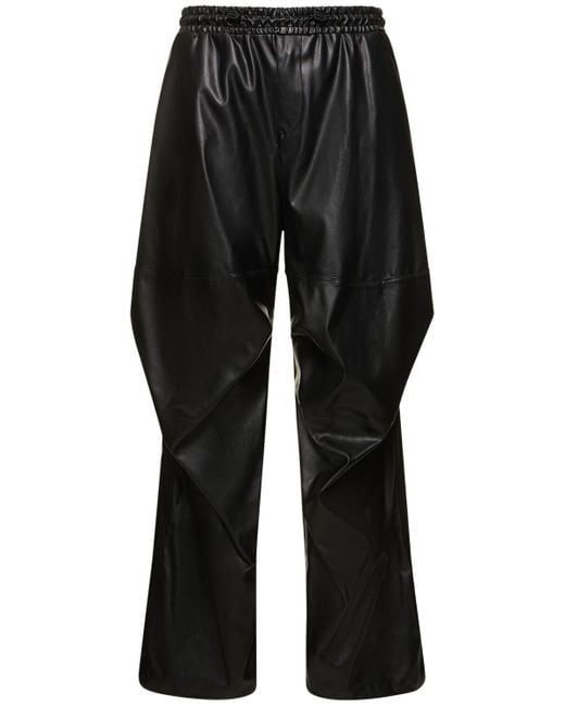 DIESEL Black Oval-D Faux Leather Pants for men