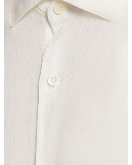 メンズ Zegna リネンシャツ White
