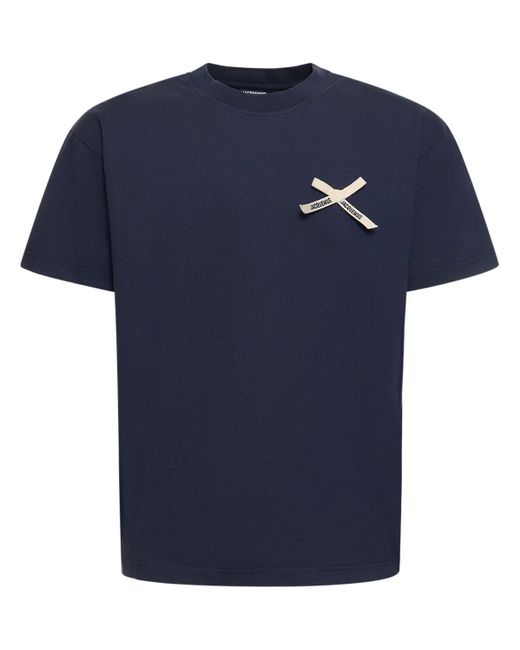 Jacquemus Blue Bow Logo T-shirt for men