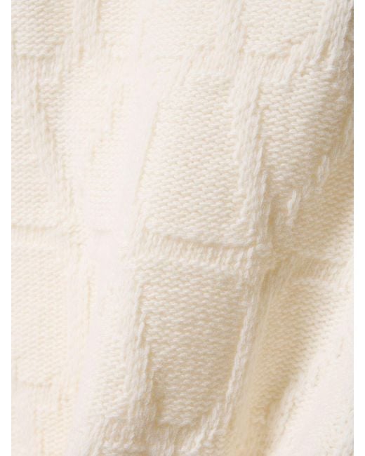 Suéter de punto de lana con logo Valentino de color Natural