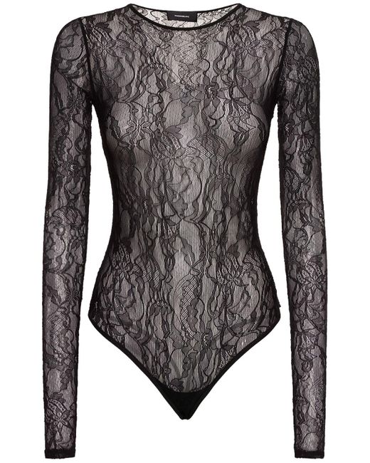 Wardrobe NYC Black Lace Bodysuit