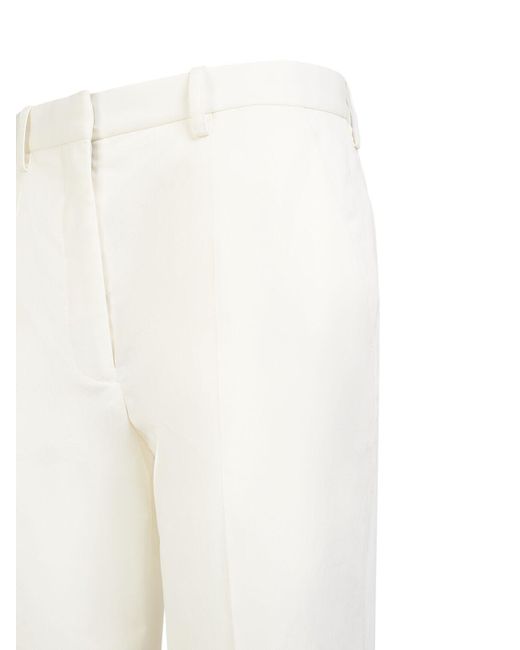 The Row White Gandine Cotton Blend Drill Crop Pants