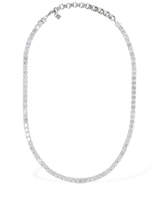 DSquared² White D2 Crystal Tennis Collar Necklace