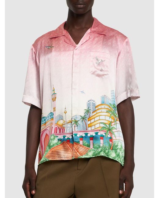 Camisa de sarga de seda Casablancabrand de hombre de color Pink