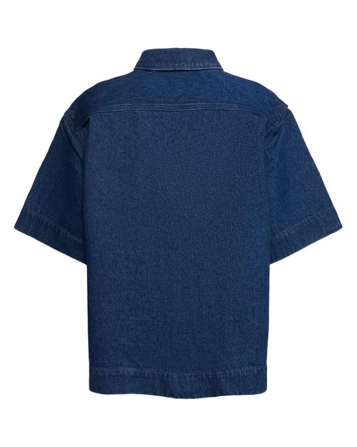 Soeur Blue Kurzarm-denim-hemd "antoinette"