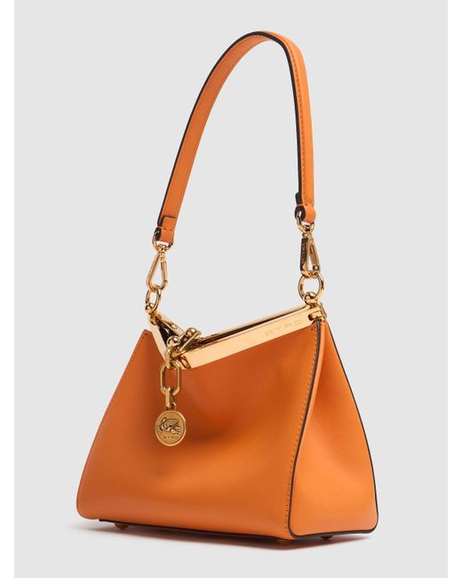 Borsa piccola vela in pelle di Etro in Orange