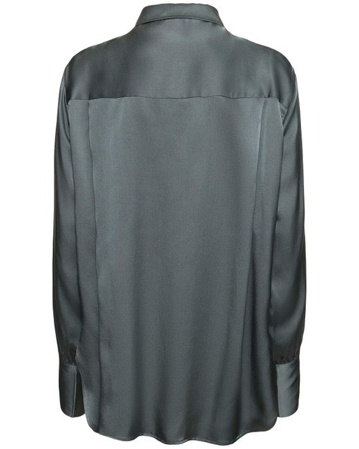 Camicia monica in raso di seta di Anine Bing in Gray