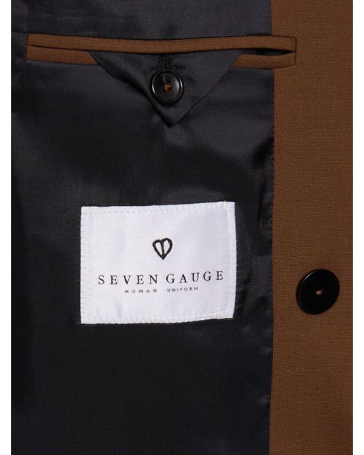 メンズ Seven Gauge ダブルブレストトロピカル ウールブレンドブレザー Brown