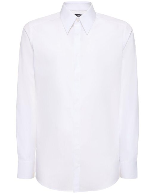 メンズ Dolce & Gabbana コットンポプリンシャツ White