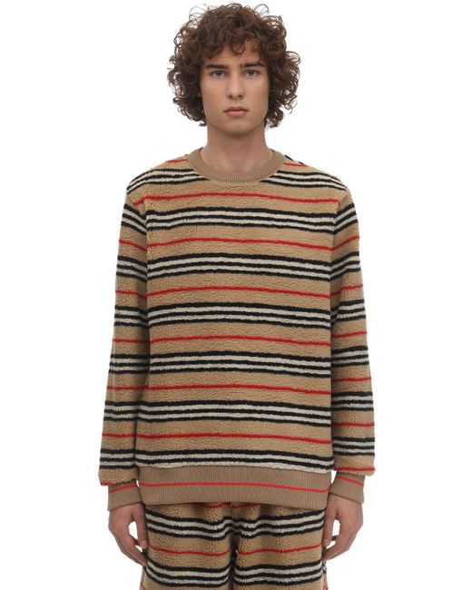 Homme à Rayures Pull Polaire Pull 