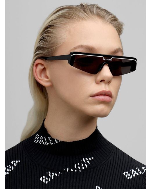 Balenciaga Ski Rectangle Sunglasses in Black - 7% - Lyst
