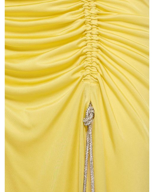 Vestido largo de jersey drapeado Zuhair Murad de color Yellow