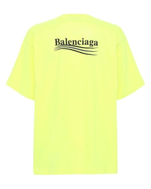 Camiseta Con Cuello Redondo Y Logo Balenciaga de hombre de color Yellow