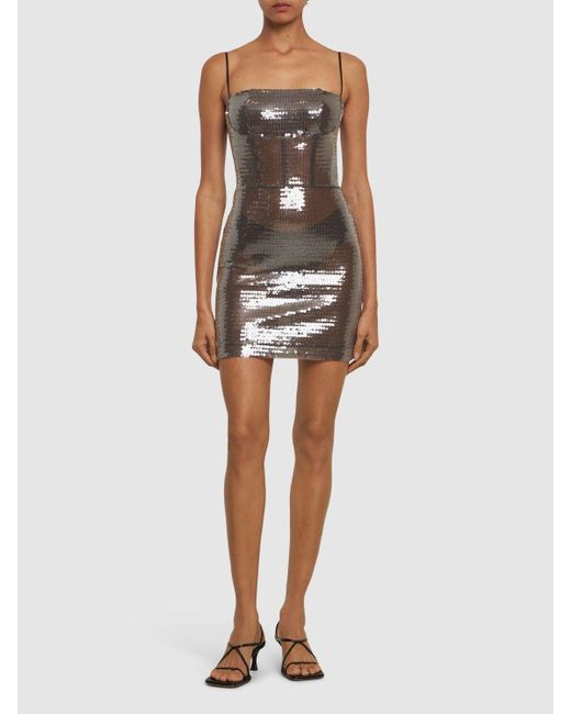 Nensi Dojaka Brown Kendall Sequined Mini Dress